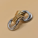 Mixed metal geometric hypoallergenic stud earrings