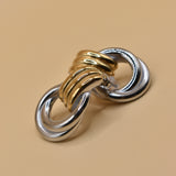 Mixed metal geometric hypoallergenic stud earrings