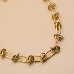 Barb Wire gold chain necklace with 18K plated finish