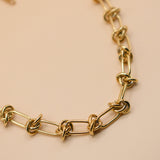 Barb Wire gold chain necklace with 18K plated finish