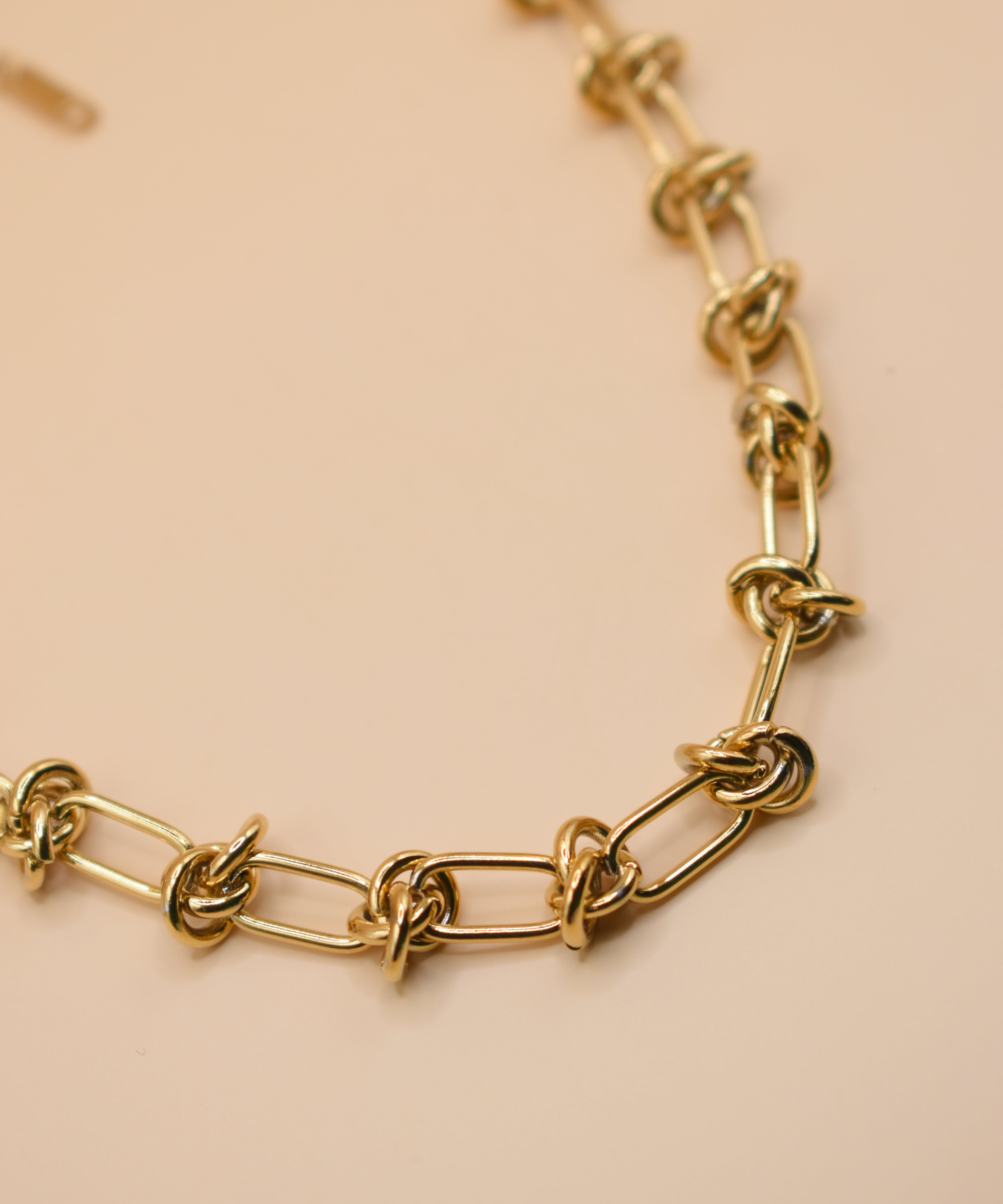 Barb Wire gold chain necklace with 18K plated finish