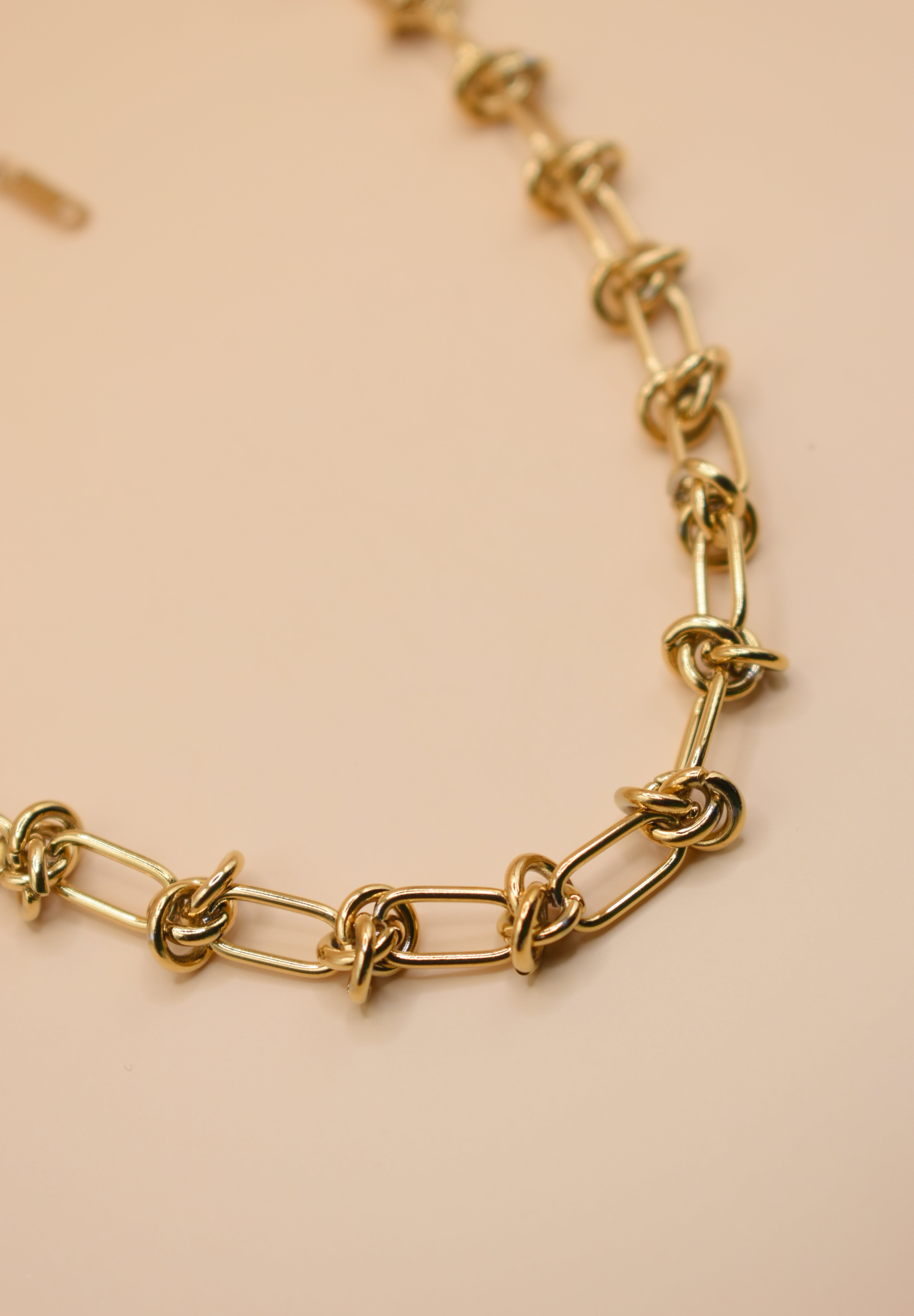 Barb Wire gold chain necklace with 18K plated finish