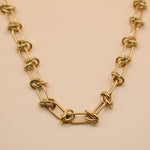Barb Wire gold chain necklace with 18K plated finish
