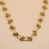 Barb Wire gold chain necklace with 18K plated finish