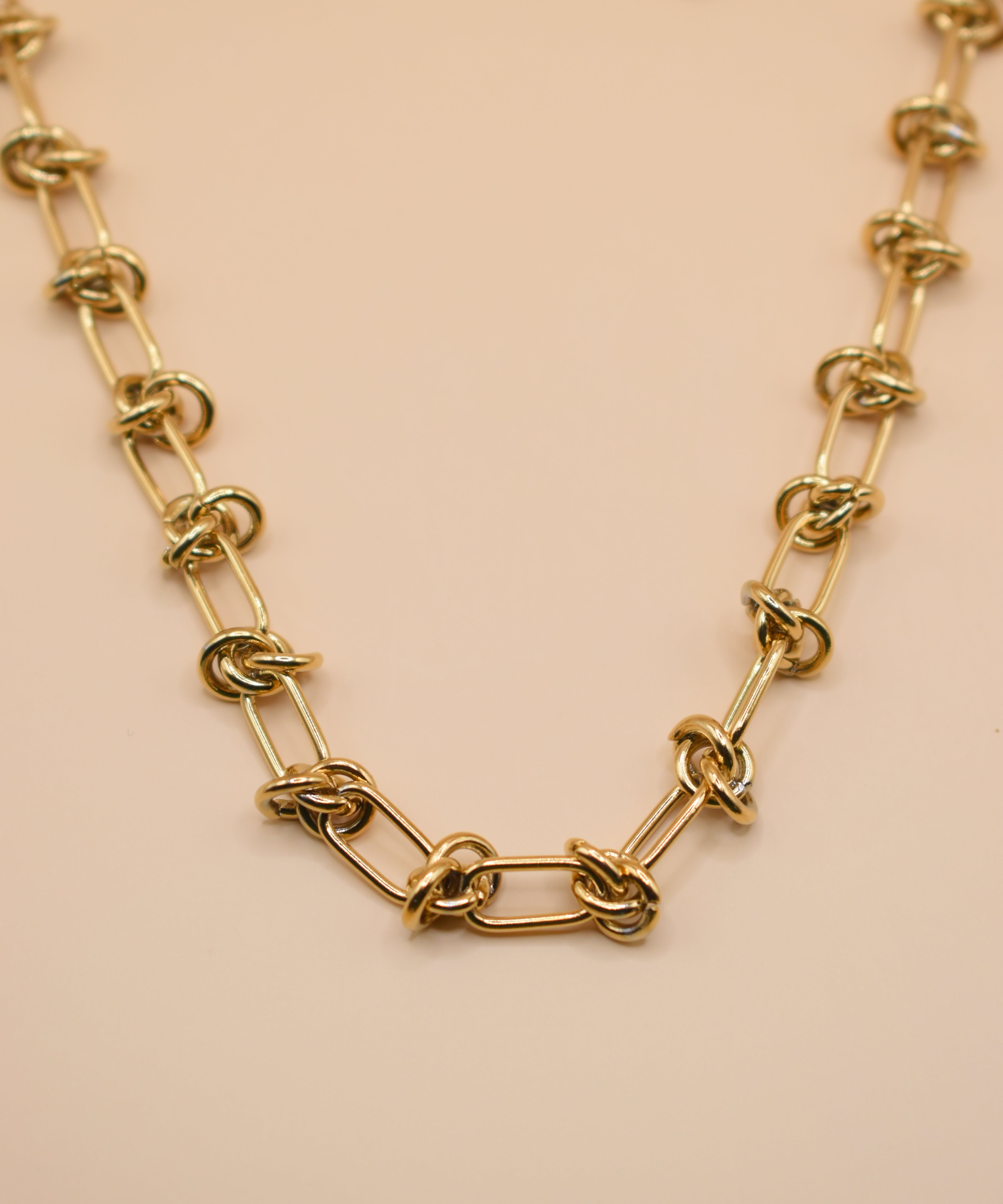Barb Wire gold chain necklace with 18K plated finish