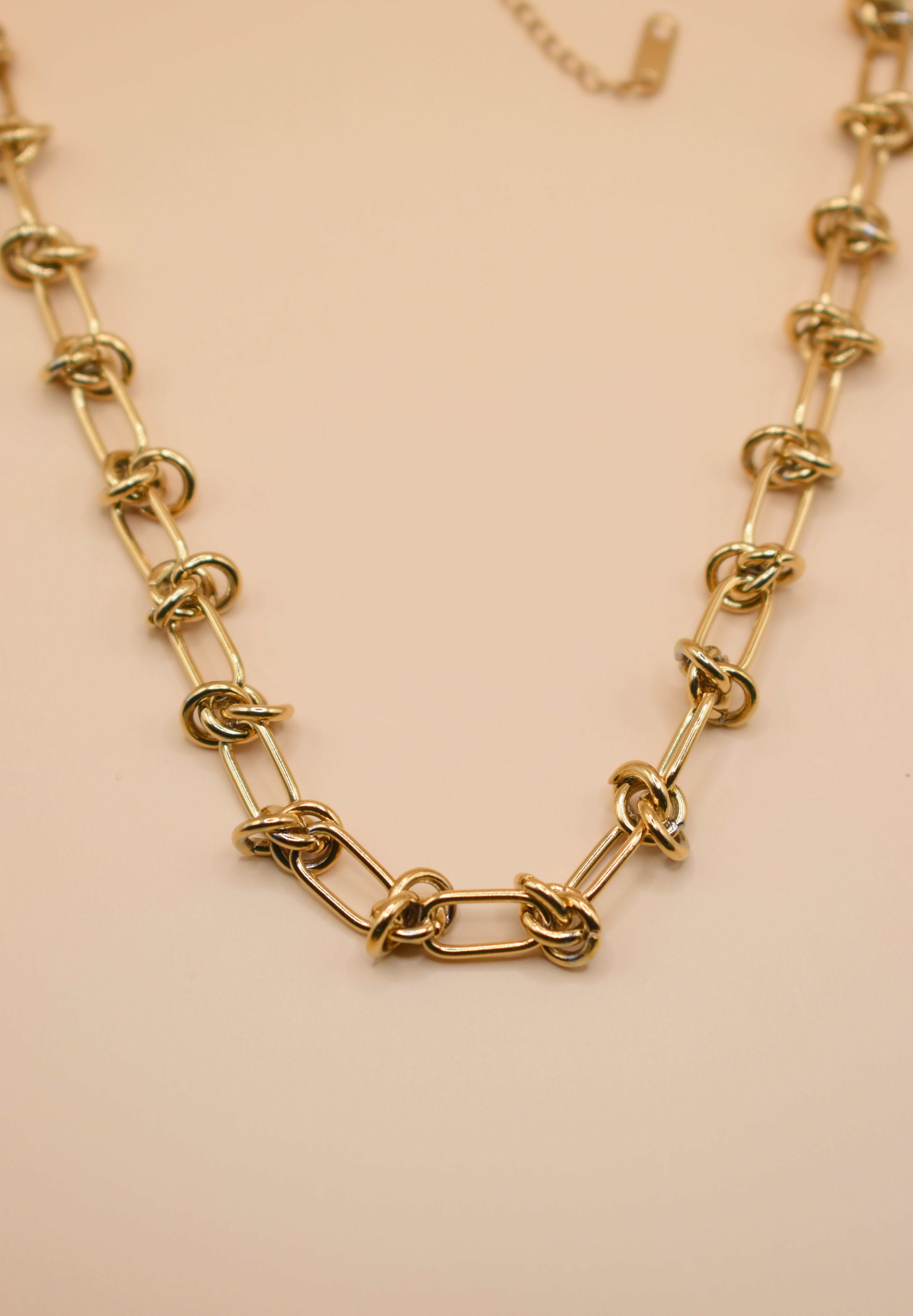 Barb Wire gold chain necklace with 18K plated finish