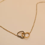 Twin Heart gold double heart necklace pendant