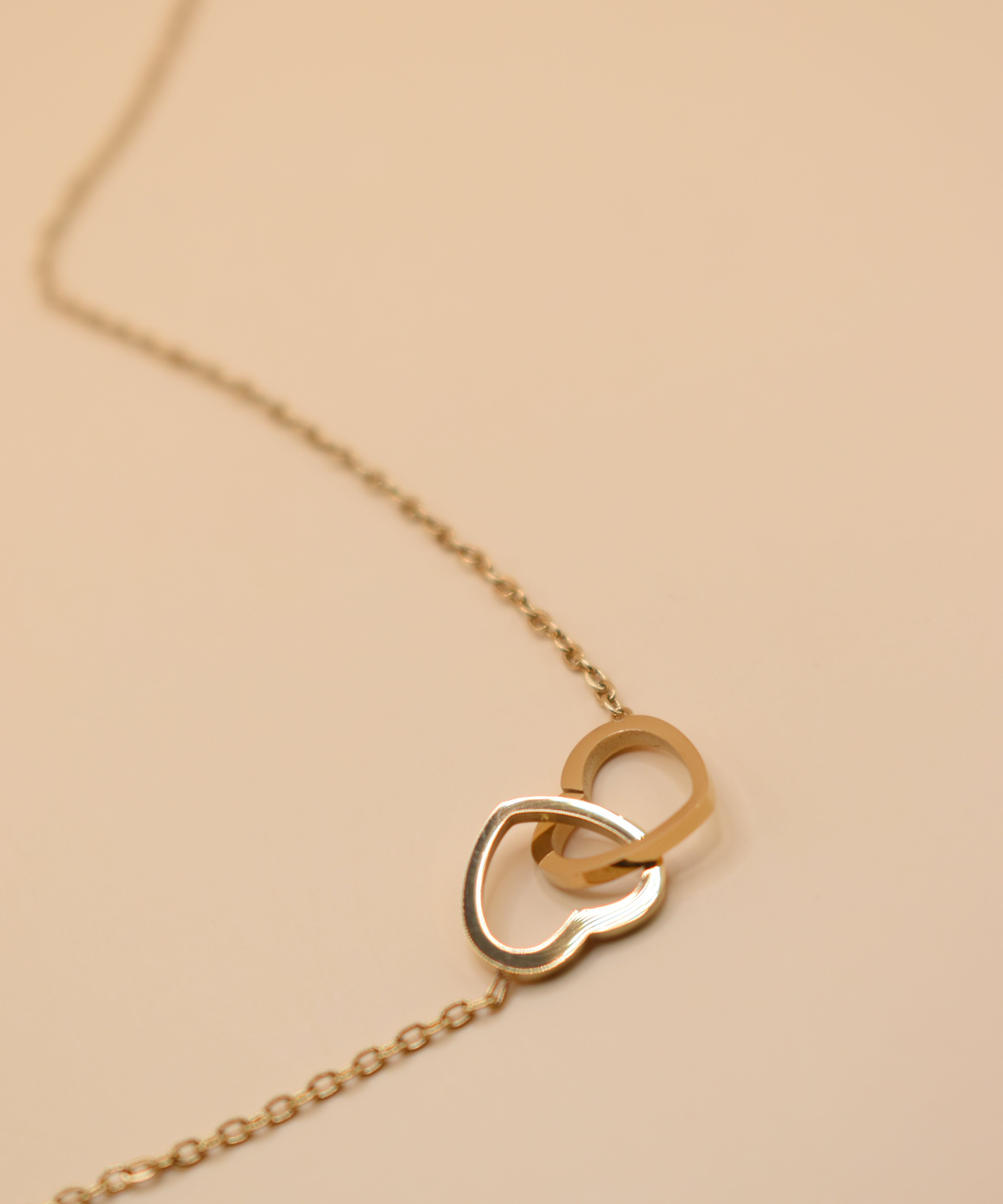 Twin Heart gold double heart necklace pendant
