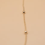 Gold ball chain necklace with alternating dainty spheres