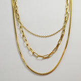 Stainless Steel Triple Layer Necklace
