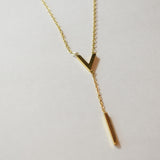 V - Drop Gold Necklace